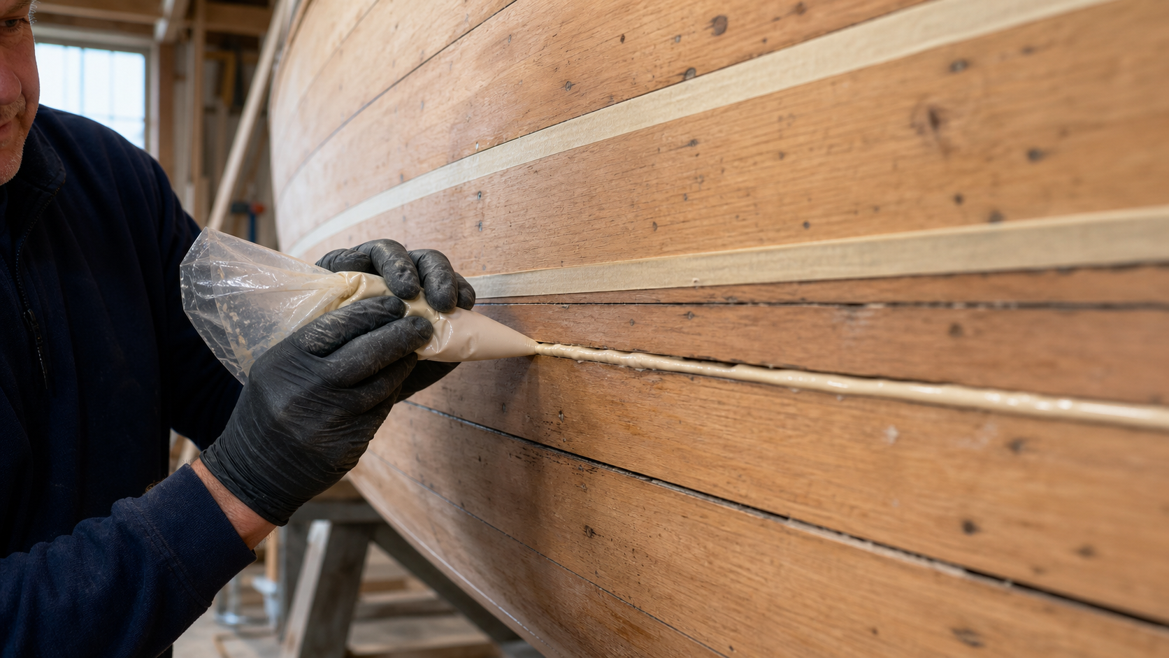 Filling seams in carvel construction