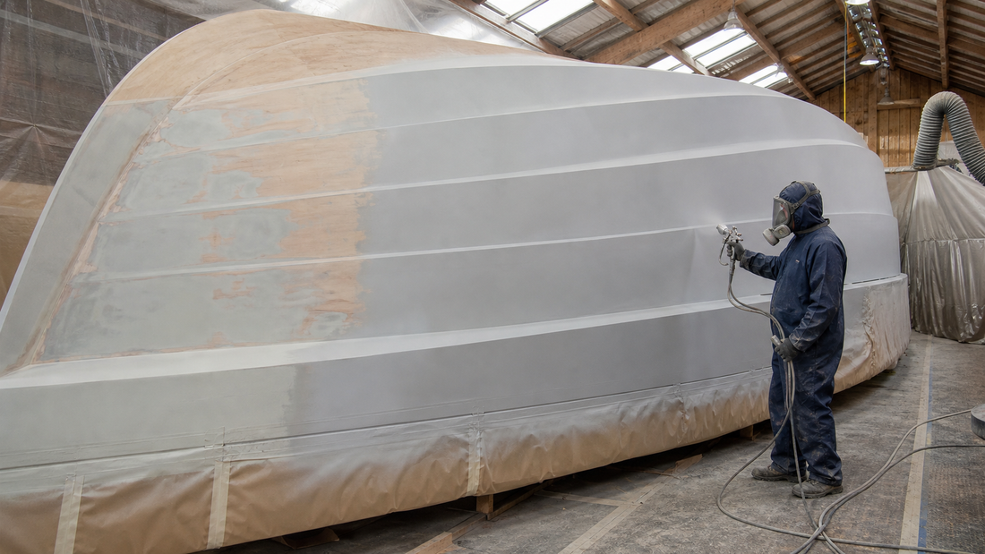 Hull prep continues on the schooner build