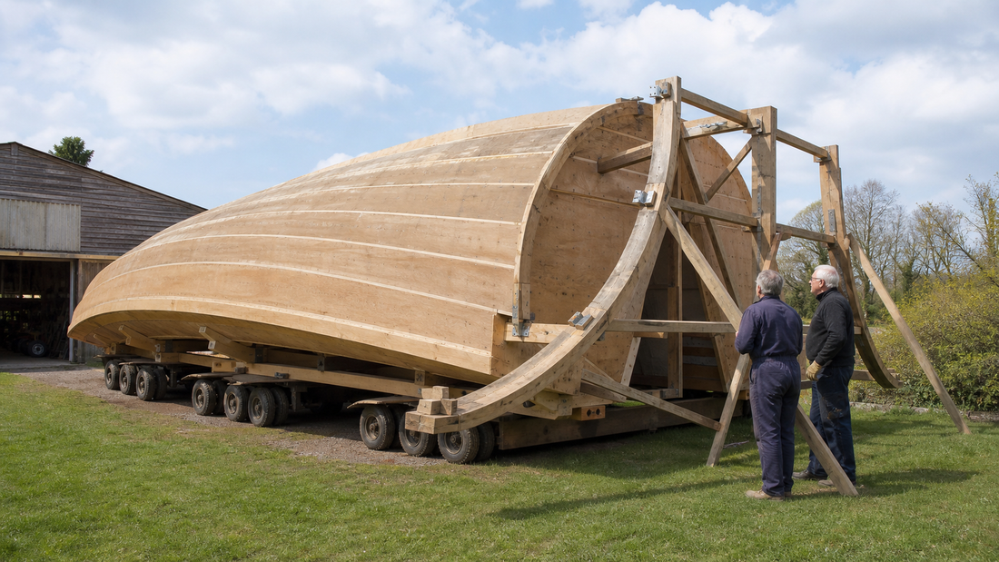 Moving the schooner hull outside, part 3